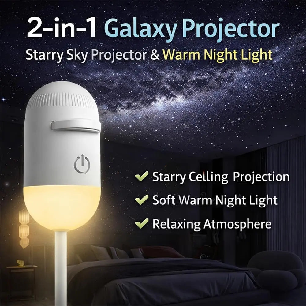 Galaxy Dual-Mode Starry Sky Projector and Night Light with USB Connectivity