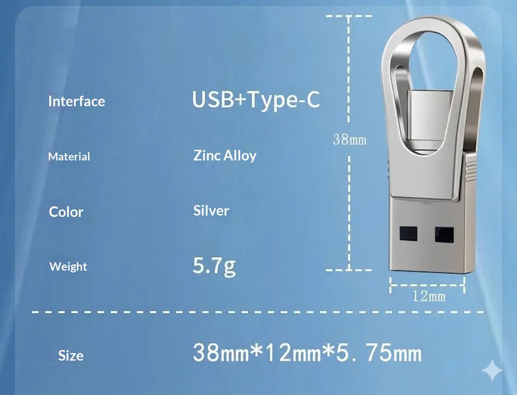 3-in-1 USB Flash Drive with High Capacity and Dual OTG Type-C Interface, Compatible with Android, iOS, and HarmonyOS for Mobile and Computer Use, Ideal for Students and Professionals, Launched in 2026