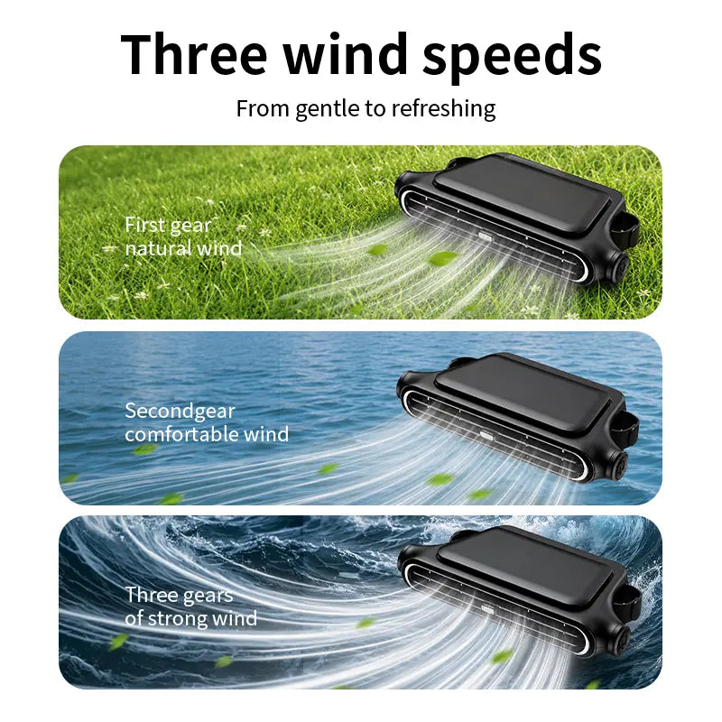 Car Seat Velcro Fan with 3 Adjustable Speeds, 3000mAh Built-In Battery, USB Charging - Ideal for Cars, Golf Carts, and RV Travel