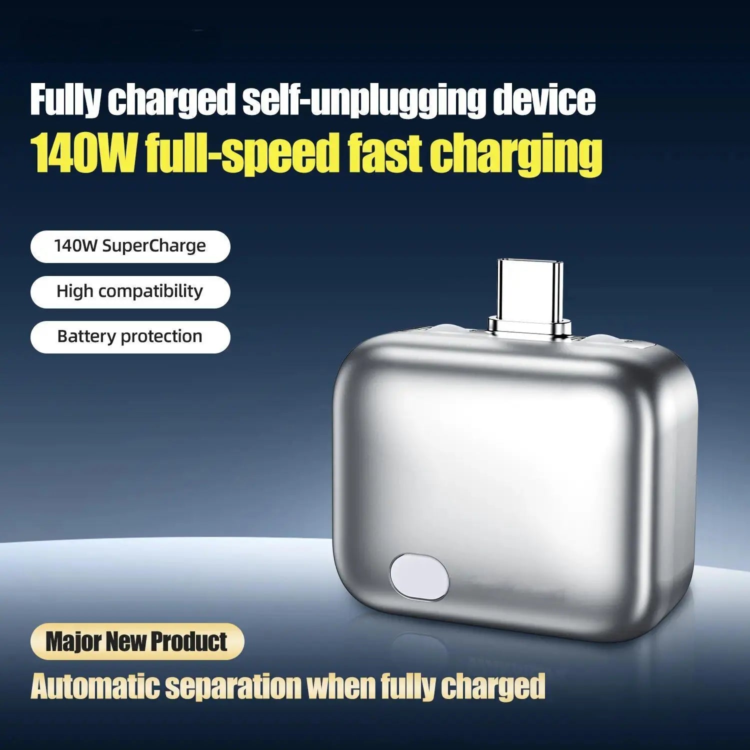 HEXIBII 140W Physical Disconnect Battery Guard with Auto Eject Charger and Smart Auto Stop Charging Protection for Safe Overnight Charging - Universal Overcharge Protection for Phones, Laptops, and Tablets