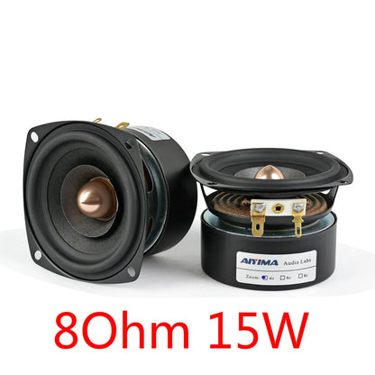 AIYIMA 2Pcs 3 Inch 4 Ohm 8 Ohm 15W Audio Speaker Full Range Sound Speaker HIFI Bullet Treble Midrange Bass Loudspeaker DIY