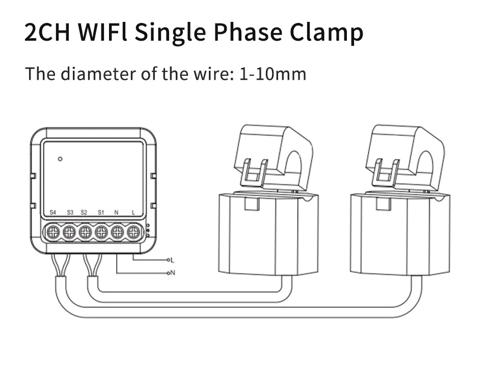 Tuya Smart WiFi Energy Meter Current Transformer Clamp Monitor 1CH 2CH 80A Solar PV System Power Production Consumption Monitor