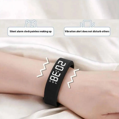 Vibrating Alarm Wristband Waterproof Silent Wrist Shock Bands with Step Counter Pedometer for Heavy Sleepers Men & Women