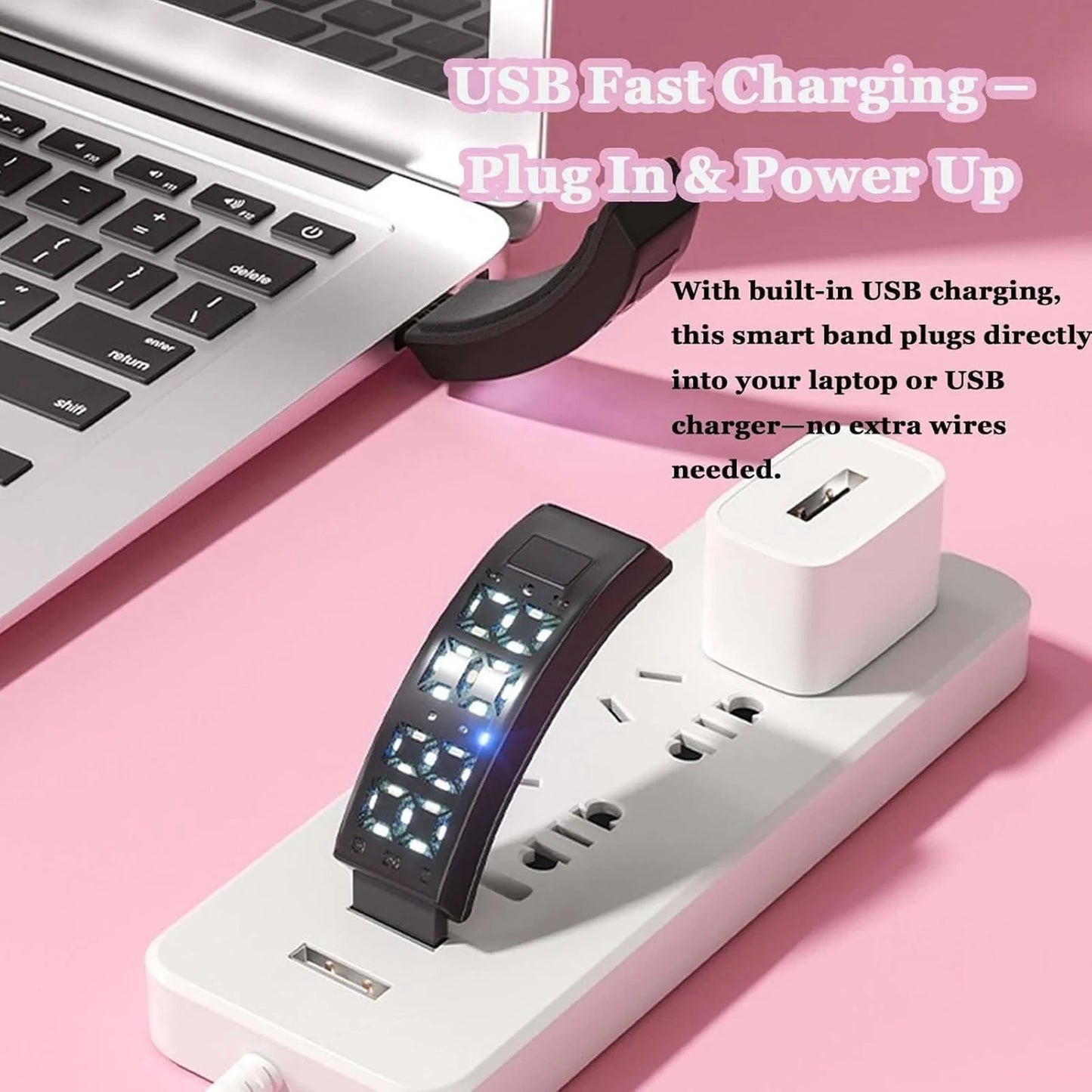 Vibrating Alarm Wristband Waterproof Silent Wrist Shock Bands with Step Counter Pedometer for Heavy Sleepers Men & Women