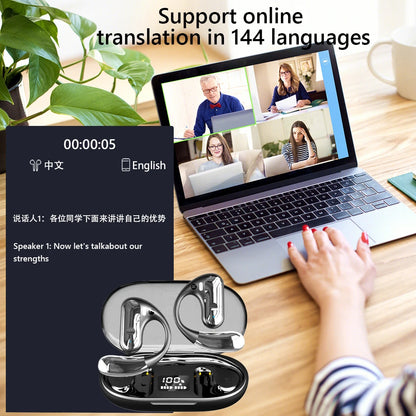 YYK-Q28 144 Languages AI Translator Earbuds Bluetooth 5.3 Headset Instant Translator Smart Voice Real Time Translation Earphones