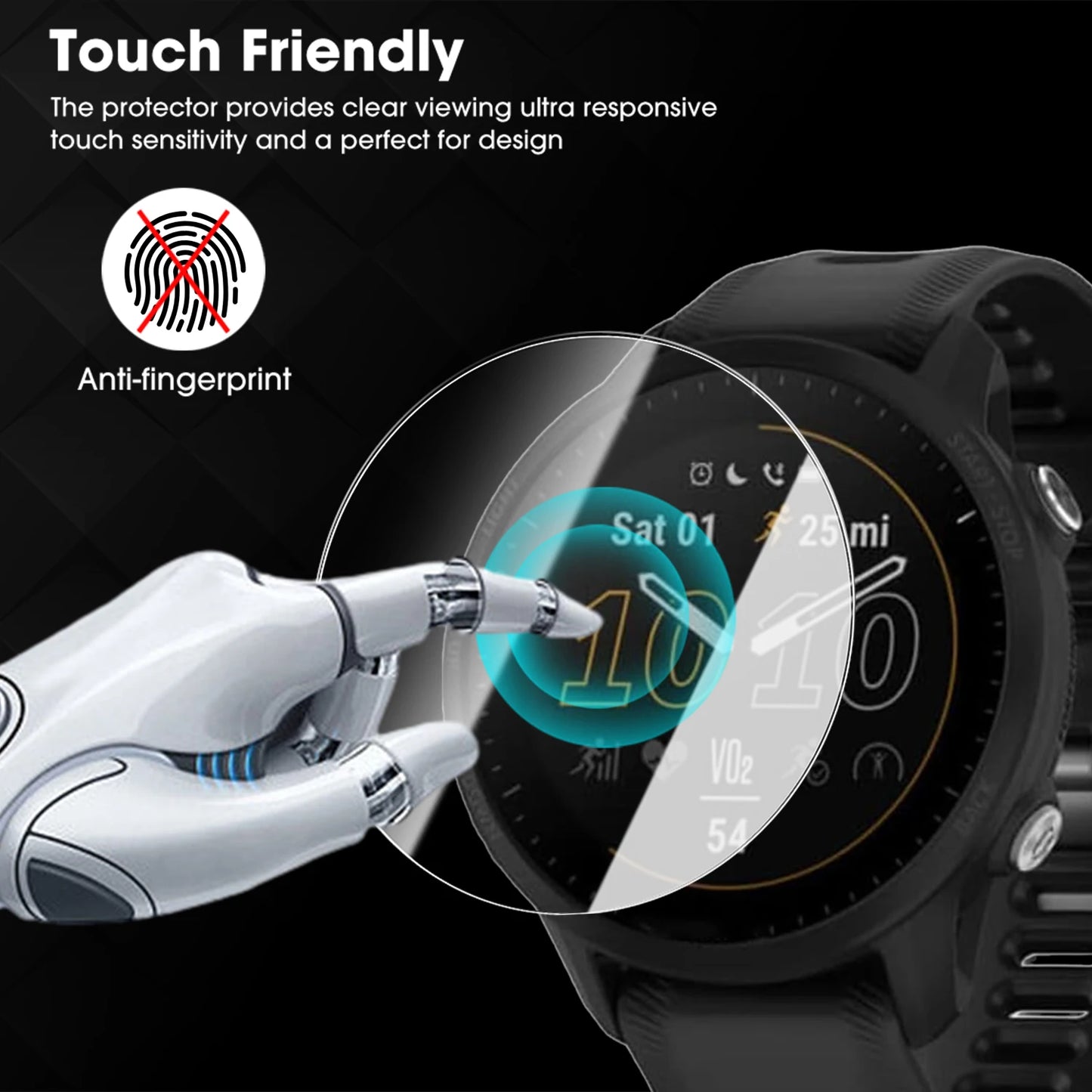 1-4Pcs Tempered Glass for Garmin Forerunner 255 955 165 Screen Protector with Positioning Kit Quick Installation for Garmin 255