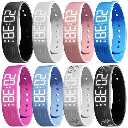 Vibrating Alarm Wristband Waterproof Silent Wrist Shock Bands with Step Counter Pedometer for Heavy Sleepers Men & Women