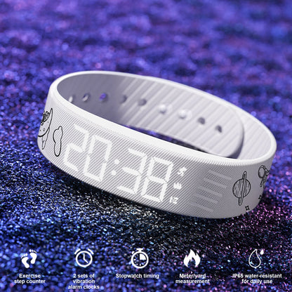 Vibrating Alarm Wristband Waterproof Silent Wrist Shock Bands with Step Counter Pedometer for Heavy Sleepers Men & Women