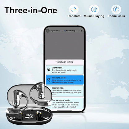 YYK-Q28 144 Languages AI Translator Earbuds Bluetooth 5.3 Headset Instant Translator Smart Voice Real Time Translation Earphones