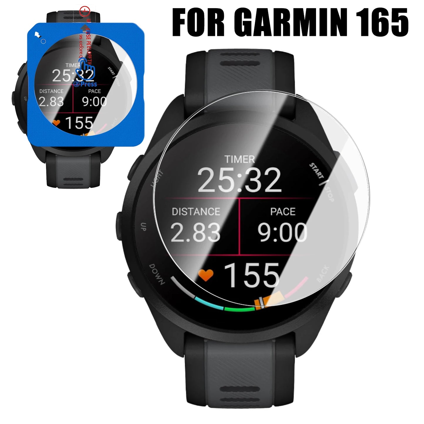 1-4Pcs Tempered Glass for Garmin Forerunner 255 955 165 Screen Protector with Positioning Kit Quick Installation for Garmin 255
