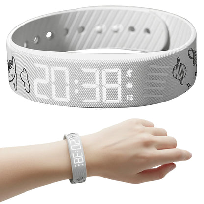 Vibrating Alarm Wristband Waterproof Silent Wrist Shock Bands with Step Counter Pedometer for Heavy Sleepers Men & Women