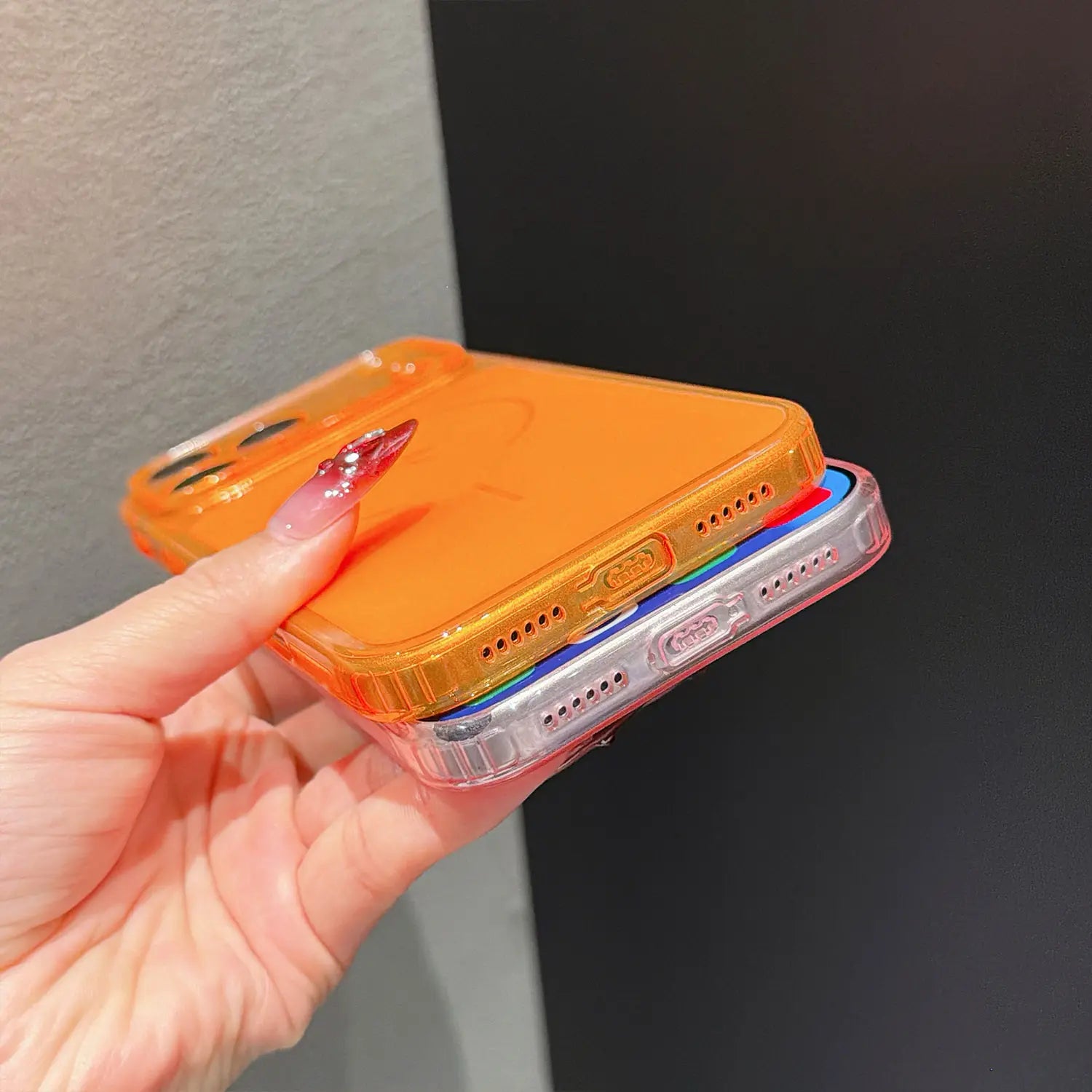 All-Clear Crystal Diamond Magnetic Magsafe Polycarbonate Smartphone Case Cover for Iphone 17,16,15,14,13,12 - Shockproof, Slim, Anti-Yellowing, Transparent Rugged Bumper Casing with Button Protection - Wireless Accessories #Mothersdaygift Summerwins
