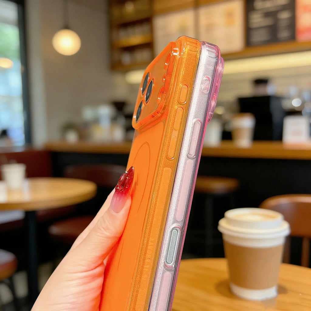 All-Clear Crystal Diamond Magnetic Magsafe Polycarbonate Smartphone Case Cover for Iphone 17,16,15,14,13,12 - Shockproof, Slim, Anti-Yellowing, Transparent Rugged Bumper Casing with Button Protection - Wireless Accessories #Mothersdaygift Summerwins